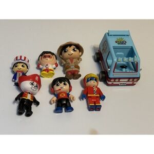Ryan's World  Figures Characters Toy Lot Of 6 Including One Car